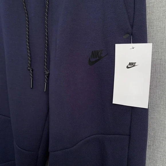 NIKE Tech Cotton Fleece Joggers – Men’s Sweatpants – MEDIUM – Navy Blue – NWT - Picture 5 of 10